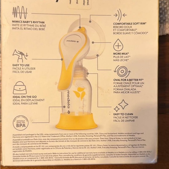 Medela Harmony Breast Pump in Yellow and White - Picture 3 of 3